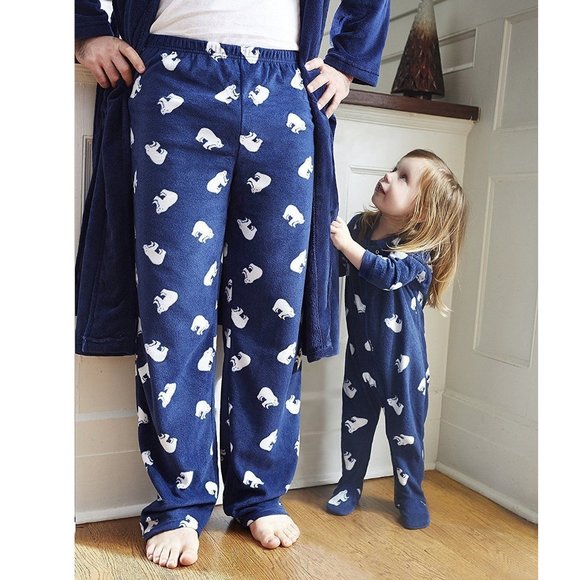 Men's/Boys Leveret Fleece Polar Bear Print Pajamas - XS - NWT - Picture 2 of 7